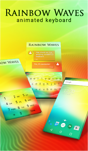 Rainbow Waves Keyboard + Live Wallpaper Screenshot 0