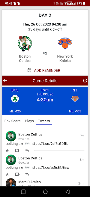 NBA 2024 Games Schedule Scores Screenshot 2