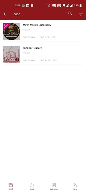 Tandoori Luzern Screenshot 2