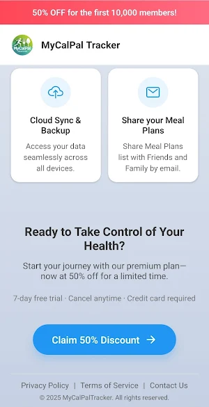 MyCalPal Tracker Screenshot 1