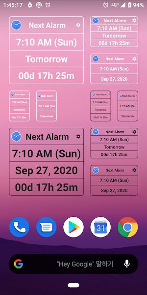 Next alarm - widget, notification Screenshot 1