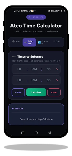 Atco Time Calculator Screenshot 0