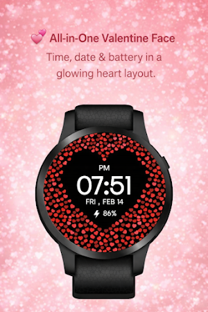 Romantic Heart Wear OS Screenshot 1
