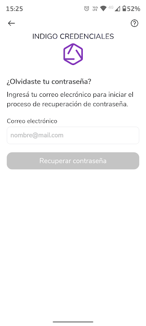 Indigo Credenciales Screenshot 1