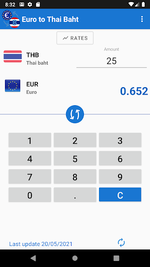 Euro to Thai Baht / EUR to THB Converter Screenshot 2