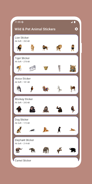 Wild & Pet Animal Stickers Screenshot 0