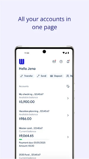 Wabellco FCU Mobile Banking Screenshot 1