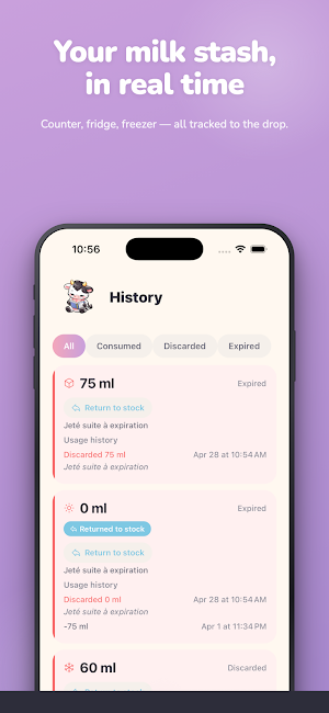 Milky – Breast Milk Tracker Screenshot 1