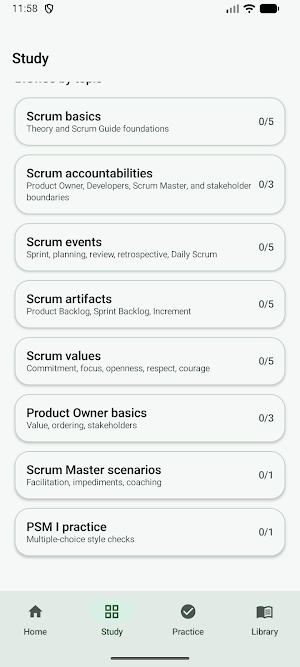Scrum Master Prep: PSM I Screenshot 1