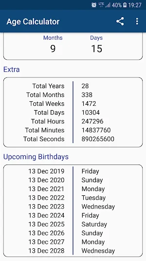 Age Calculator by Date of Birth Screenshot 1