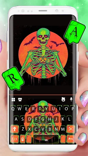 Spooky Bats Skeleton Themes Screenshot 0