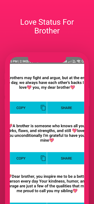 Love Status For Brother Screenshot 3