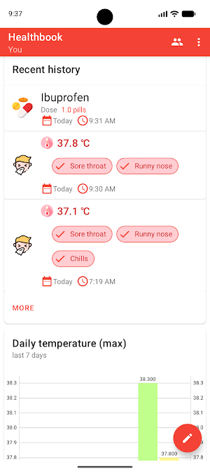 Healthbook: Symptom Tracker Screenshot 0