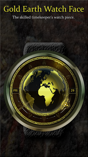 Watch Face: Gold Earth Wear OS Screenshot 0