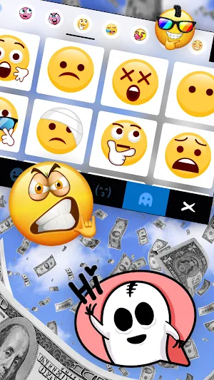Flying Dollars Keyboard Background Screenshot 2