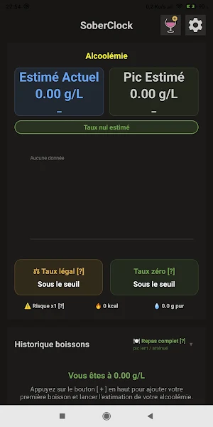 SoberClock : Calcul Alcoolémie Screenshot 0