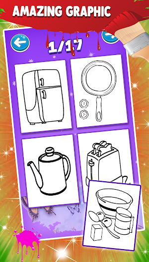 Kitchen Cooking Coloring Pages Drawing Book Screenshot 3