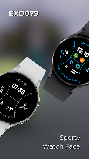 EXD079: Sporty Watch Face Screenshot 1