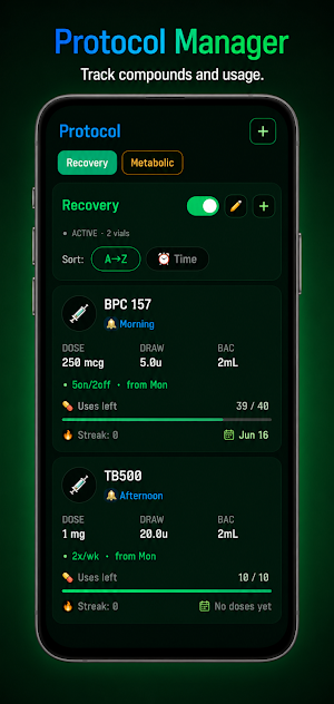 PeptideOS: Peptide Tracker Screenshot 2