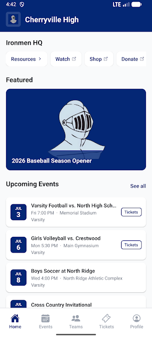 Cherryville High Athletics Screenshot 0
