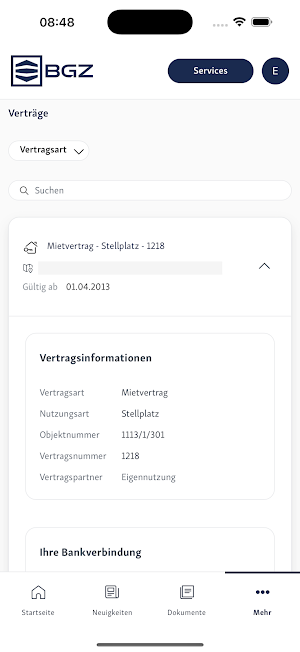 BGZ-Mieterportal Screenshot 2