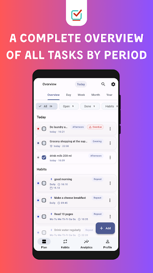 Plannely – tasks and habits Screenshot 0