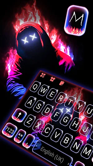 Neon Fire Maskman Themes Screenshot 1