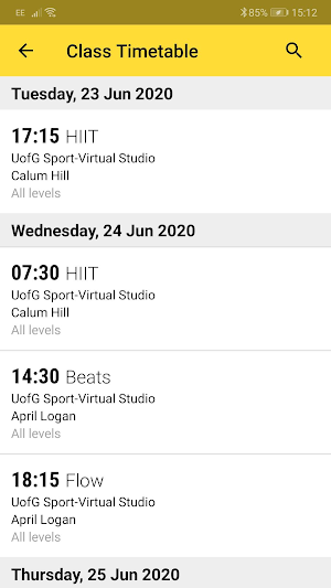 UofG Sport Screenshot 1