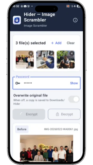 Hider — Image Scrambler Screenshot 2