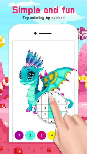 Cute Pixel Art: Color by Number Screenshot 1