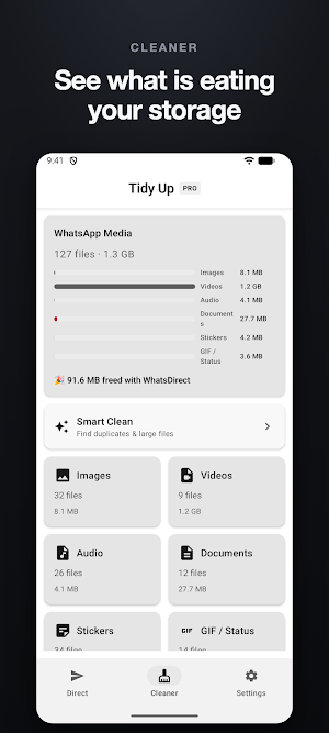 WhatsDirect: Chat & Cleaner Screenshot 1