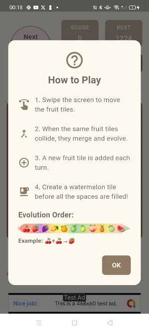 Fruits Puzzle - 2048 Screenshot 0