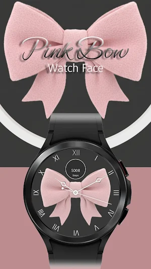 Pink Bow 5 - Watch Face Screenshot 0