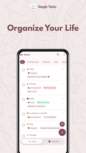 Simple Tasks - To Do List Screenshot 1