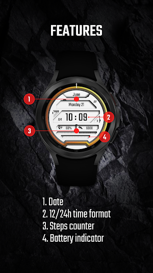 Digital watch face - DADAM15 Screenshot 1