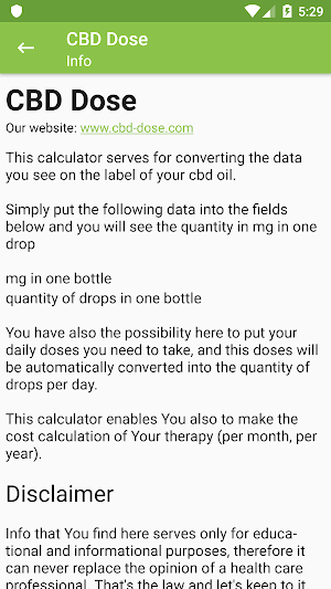 CBD Oil Dose Calculator Screenshot 2