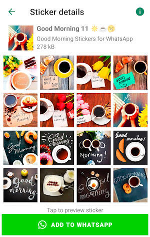 Morning Stickers for WhatsApp Screenshot 0