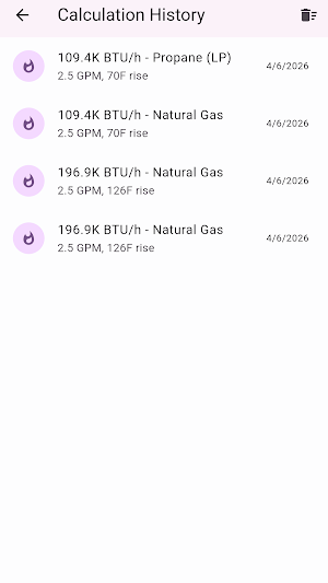 Water Heater Sizing - BTU Screenshot 3