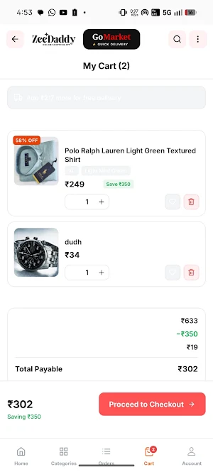 Zeedaddy Online Shopping App Screenshot 2