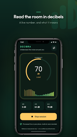 Decibra - Sound Level Monitor Screenshot 2
