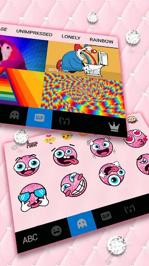 Pink Girly Diamonds Keyboard Theme Screenshot 3