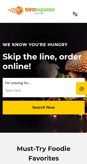 TaraExpress Food Delivery Screenshot 0
