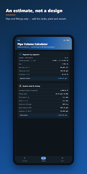Pipe Volume Calculator Screenshot 1