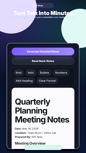 NIT Note: AI Meeting Notes Screenshot 3