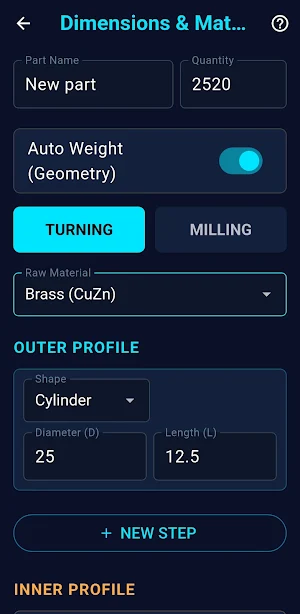CNC Cost & Price Calc PRO Screenshot 1