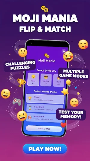 Moji Mania — Emoji Flip Match Screenshot 1