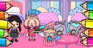 Toca Wednesday Boca Coloring Screenshot 0