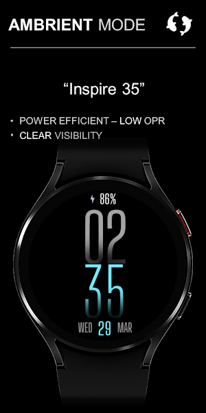 Modern Digital Watch Face IN35 Screenshot 3