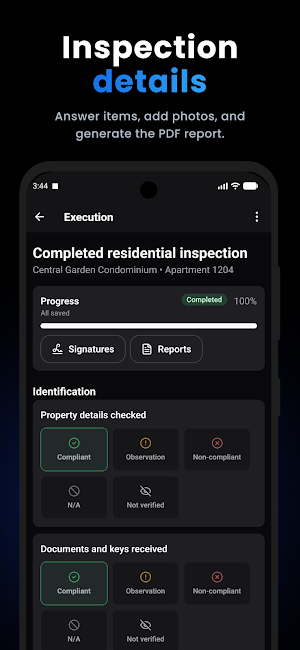 Inspections and Surveys Screenshot 2