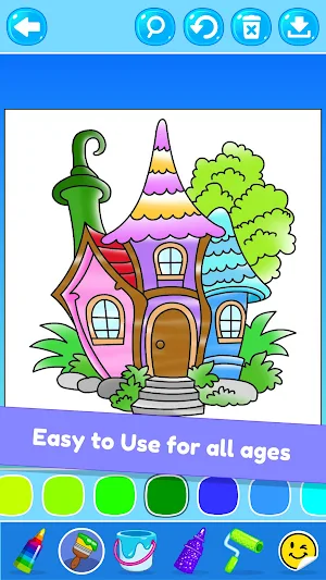 Kids Glitter House Coloring Screenshot 2